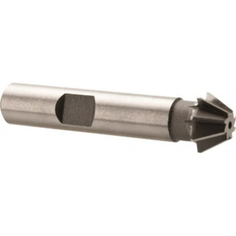 Made in USA 1/2 x 7/32 60 8-Tooth High Speed Steel Single-Angle Cutter Uncoated, Right Hand Cut, 2-1/8 OAL, 3/8 Shank...